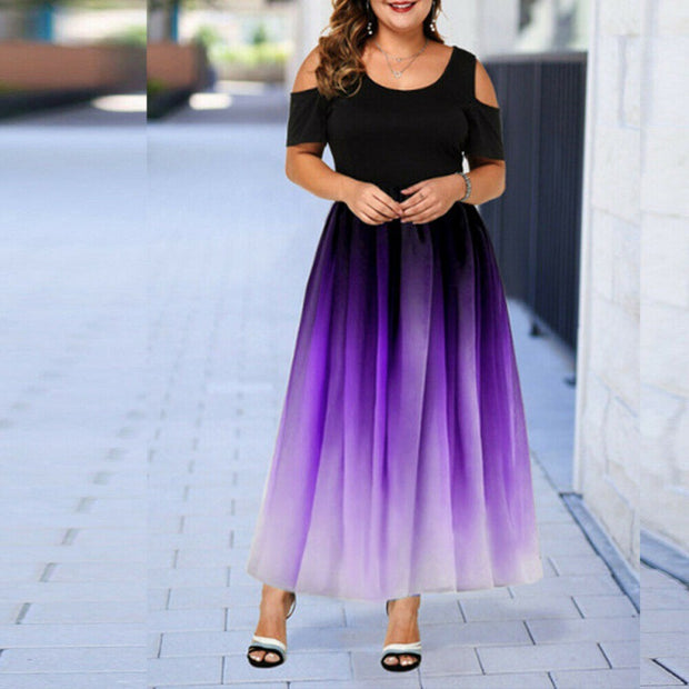 Gradient Off Shoulder Dress