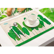 Cotton Linen Green Table Mats