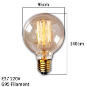 Retro Vintage Edison Bulb E27 40w 220v Ampoule Vintage Bulb Edison Lamp Filament Incandescent Light Bulb Led Retro Lamp Decor