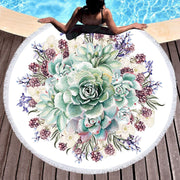 Succulents Beach Towel