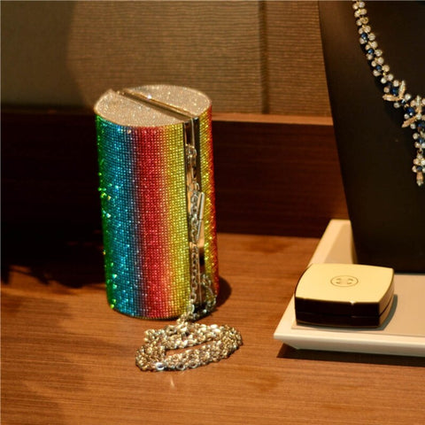 Rainbow Rhinestone Purse