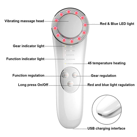 7 in 1 Home Iontophoresis Electric Facial Cleanser