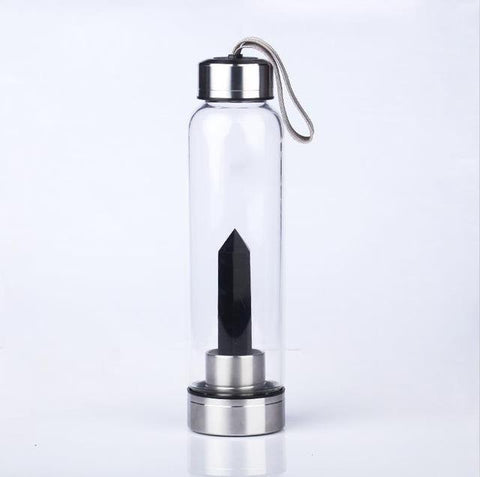 Natural Crystal Quartz Crystal Gemstone Water Bottle