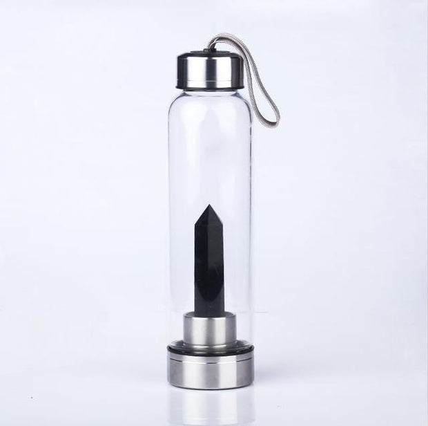 Natural Crystal Quartz Crystal Gemstone Water Bottle