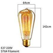 Retro Vintage Edison Bulb E27 40w 220v Ampoule Vintage Bulb Edison Lamp Filament Incandescent Light Bulb Led Retro Lamp Decor