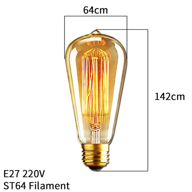 Retro Vintage Edison Bulb E27 40w 220v Ampoule Vintage Bulb Edison Lamp Filament Incandescent Light Bulb Led Retro Lamp Decor