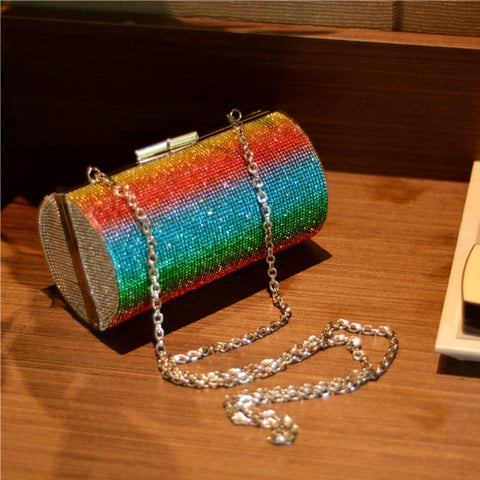 Rainbow Rhinestone Purse