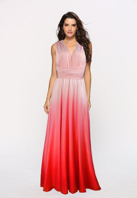 Ombre Goddess Wrap Dress