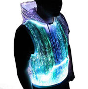 LED Tank Top luminous Men's hoodie RGB light up t shirt with hood casual men's hoodie