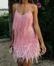 Fashion Fringe Sequin Feather Dress