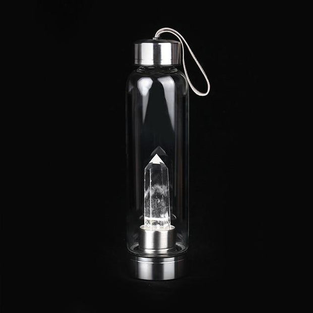 Natural Crystal Quartz Crystal Gemstone Water Bottle