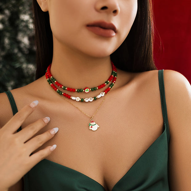 Christmas Beaded Choker