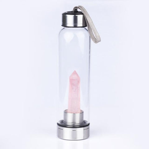 Natural Crystal Quartz Crystal Gemstone Water Bottle