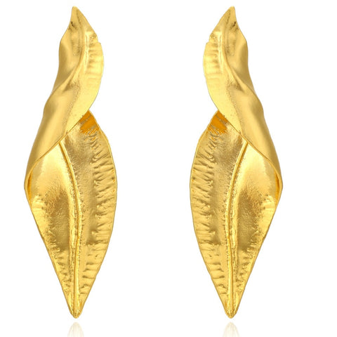 Twisted Gold Leaf Earrings