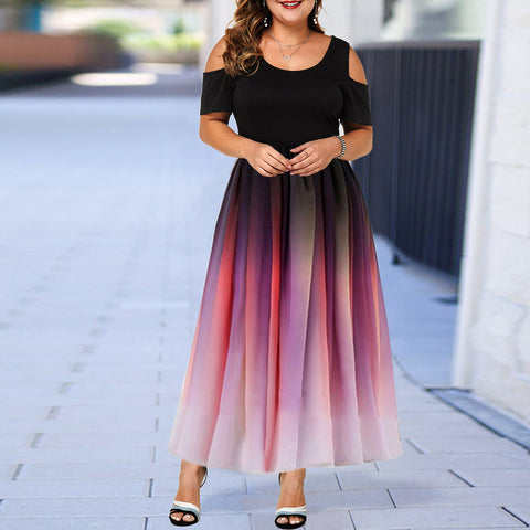 Gradient Off Shoulder Dress