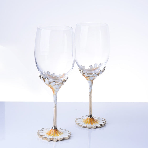 Crystal Enamel Wine Glasses