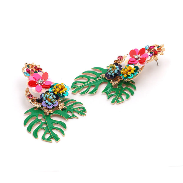 Neon Leaf Earrings