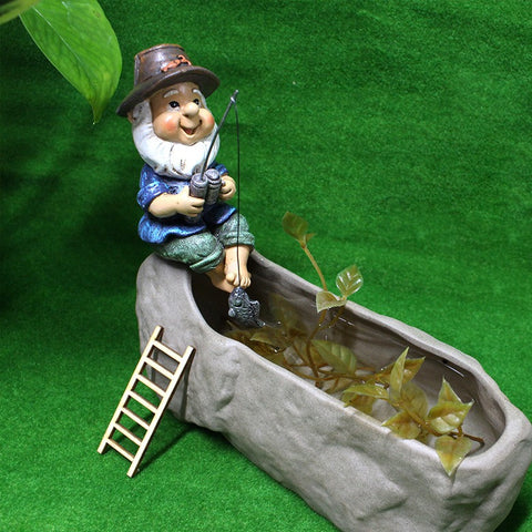 Fishing Papa Garden Statue