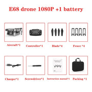 E68 Drone HD wide angle 4K WIFI 1080P FPV Drones Toys