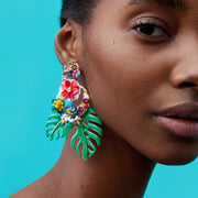 Neon Leaf Earrings