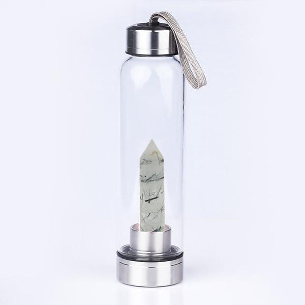 Natural Crystal Quartz Crystal Gemstone Water Bottle