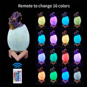 Dinosaur 16 Colors 3D Printed Sensor Triceratops Egg Bedside Lamp