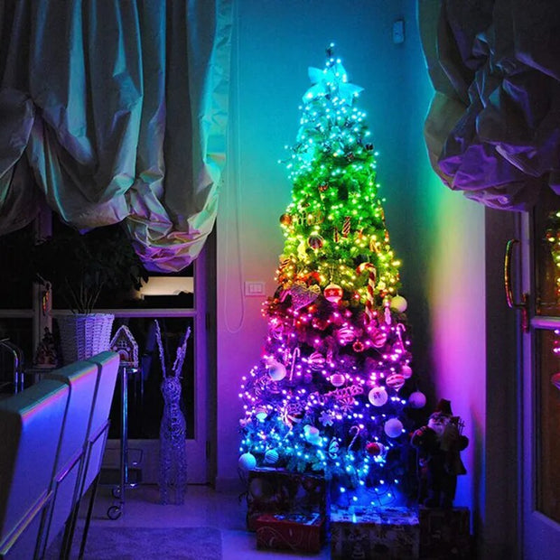 LED String Lights For Christmas Tree Decor 20m 200LED App Remote Control RGB Lighting String