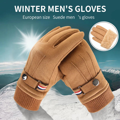 Unisex Winter Suede Gloves w/ Screen Touch