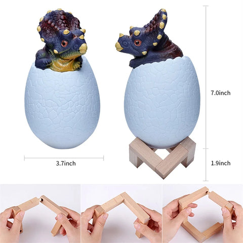 Dinosaur 16 Colors 3D Printed Sensor Triceratops Egg Bedside Lamp